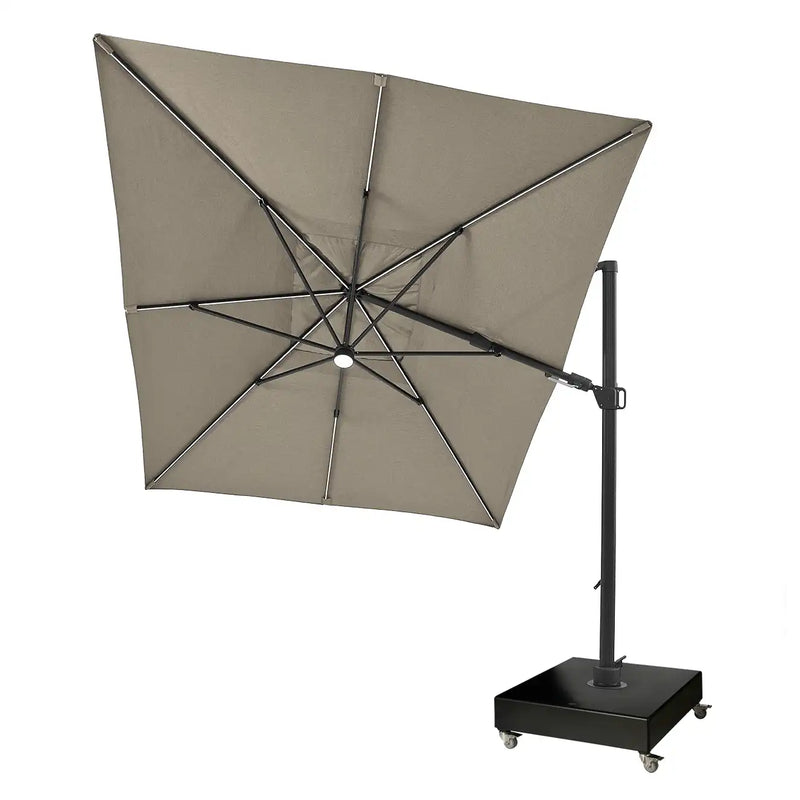 10'x13' Designer Rectangle Solar Lux Infinite Tilt Cantilever Umbrella - Cast Ash - The Great Escape