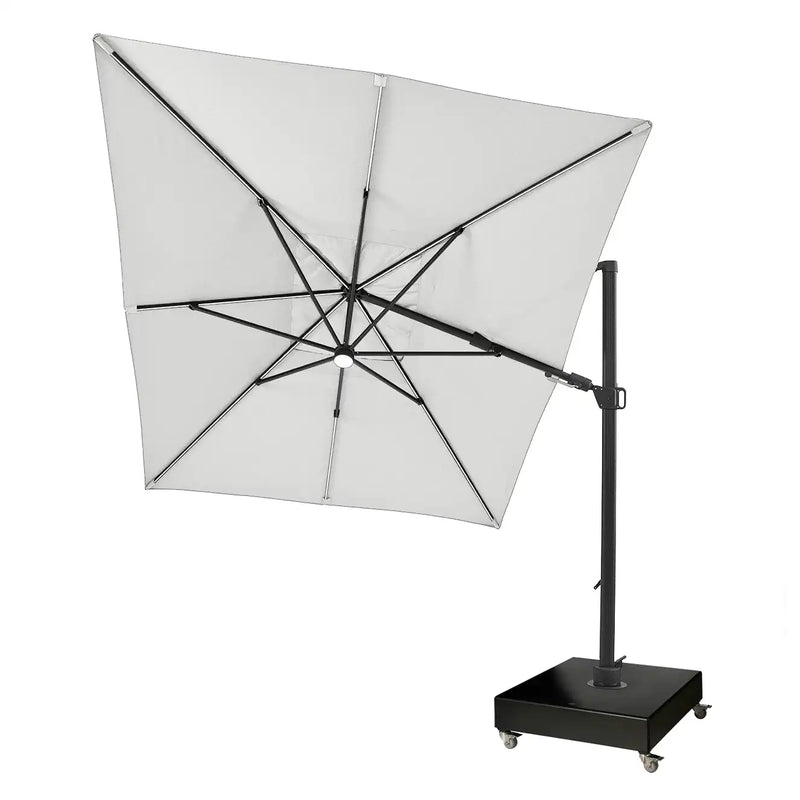10'x13' Designer Rectangle Solar Lux Infinite Tilt Cantilever Umbrella - Natural - The Great Escape