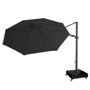 13' Designer Octagon Solar Lux Cantilever Umbrella - Black - The Great Escape
