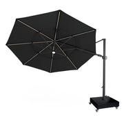 13' Designer Octagon Solar Lux Cantilever Umbrella - Black - The Great Escape