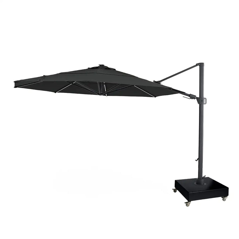 13' Designer Octagon Solar Lux Cantilever Umbrella - Black - The Great Escape