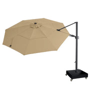 13' Designer Octagon Solar Lux Cantilever Umbrella - Heather Beige - The Great Escape