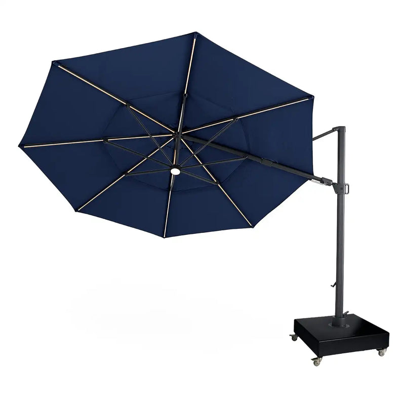13' Designer Octagon Solar Lux Cantilever Umbrella - Spectrum Indigo - The Great Escape