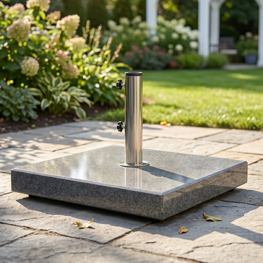 132 lbs. Grey Granite EZ Lock Rolling Umbrella Base - The Great Escape