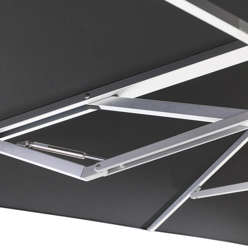 10' Dual Canopy Commercial Square Valencia Cantilever Umbrella Black - The Great Escape