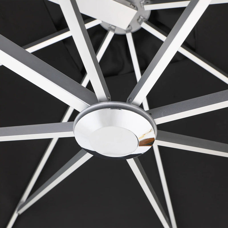 10' Dual Canopy Commercial Square Valencia Cantilever Umbrella Black - The Great Escape