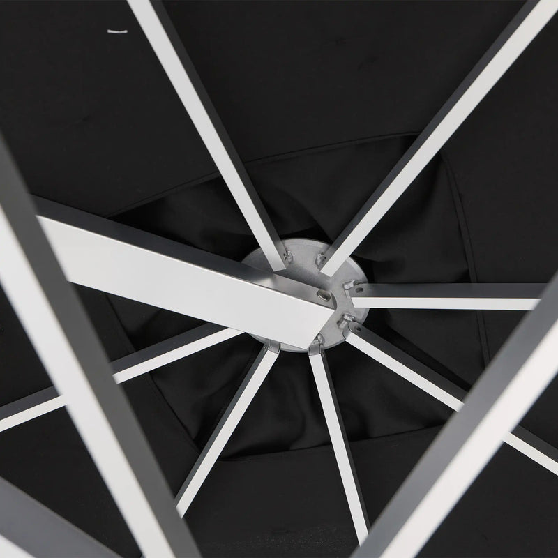 10' Dual Canopy Commercial Square Valencia Cantilever Umbrella Black - The Great Escape
