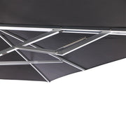 10' Dual Canopy Commercial Square Valencia Cantilever Umbrella Black - The Great Escape