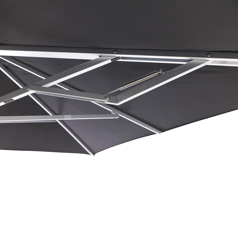10' Dual Canopy Commercial Square Valencia Cantilever Umbrella Black - The Great Escape