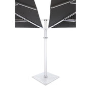 10' Dual Canopy Commercial Square Valencia Cantilever Umbrella Black - The Great Escape