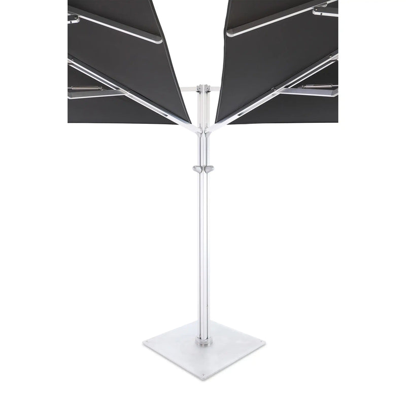 10' Dual Canopy Commercial Square Valencia Cantilever Umbrella Black - The Great Escape