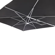 10' Dual Canopy Commercial Square Valencia Cantilever Umbrella Black - The Great Escape