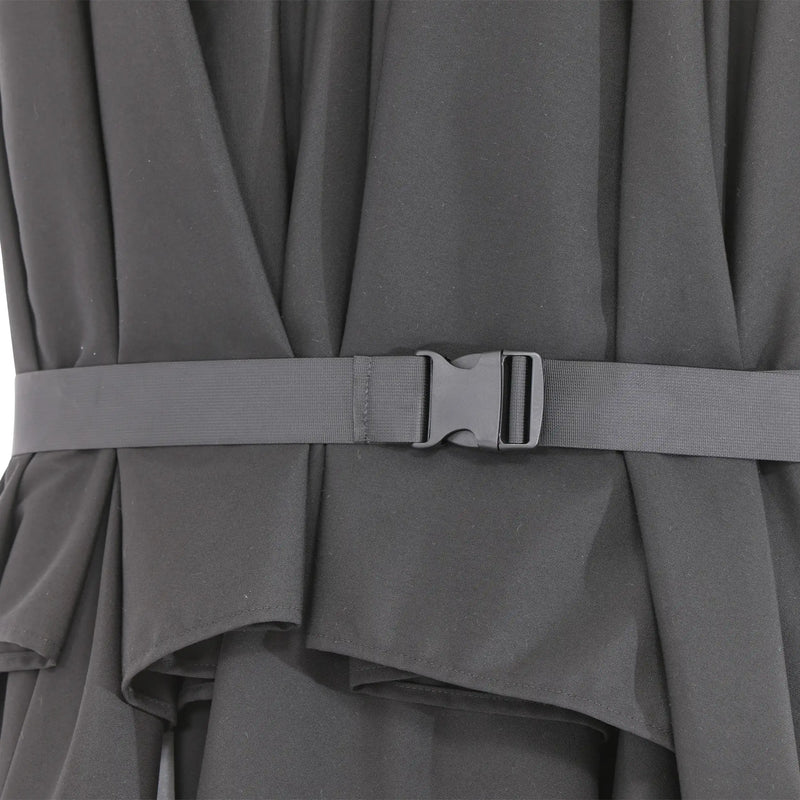 10' Dual Canopy Commercial Square Valencia Cantilever Umbrella Black - The Great Escape