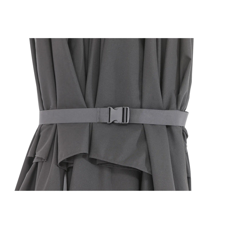 10' Dual Canopy Commercial Square Valencia Cantilever Umbrella Black - The Great Escape