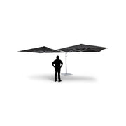 10' Dual Canopy Commercial Square Valencia Cantilever Umbrella Black - The Great Escape