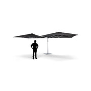 10' Dual Canopy Commercial Square Valencia Cantilever Umbrella Black - The Great Escape
