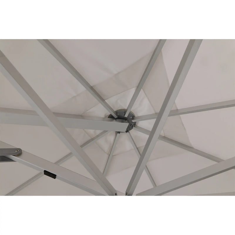 10' Dual Canopy Commercial Square Valencia Cantilever Umbrella Natural - The Great Escape