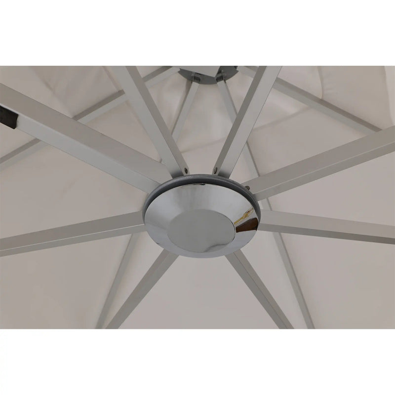 10' Dual Canopy Commercial Square Valencia Cantilever Umbrella Natural - The Great Escape