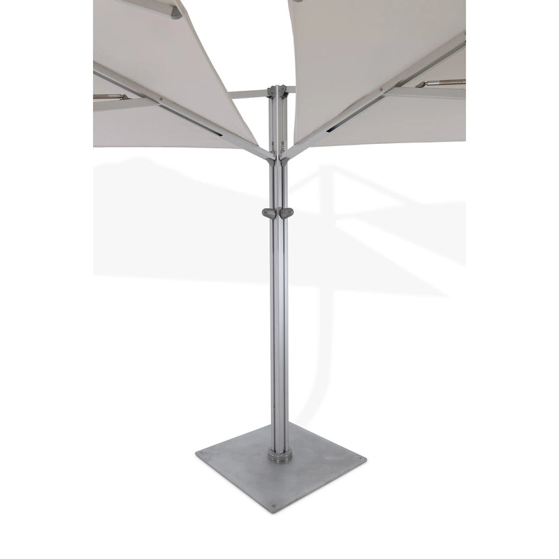10' Dual Canopy Commercial Square Valencia Cantilever Umbrella Natural - The Great Escape