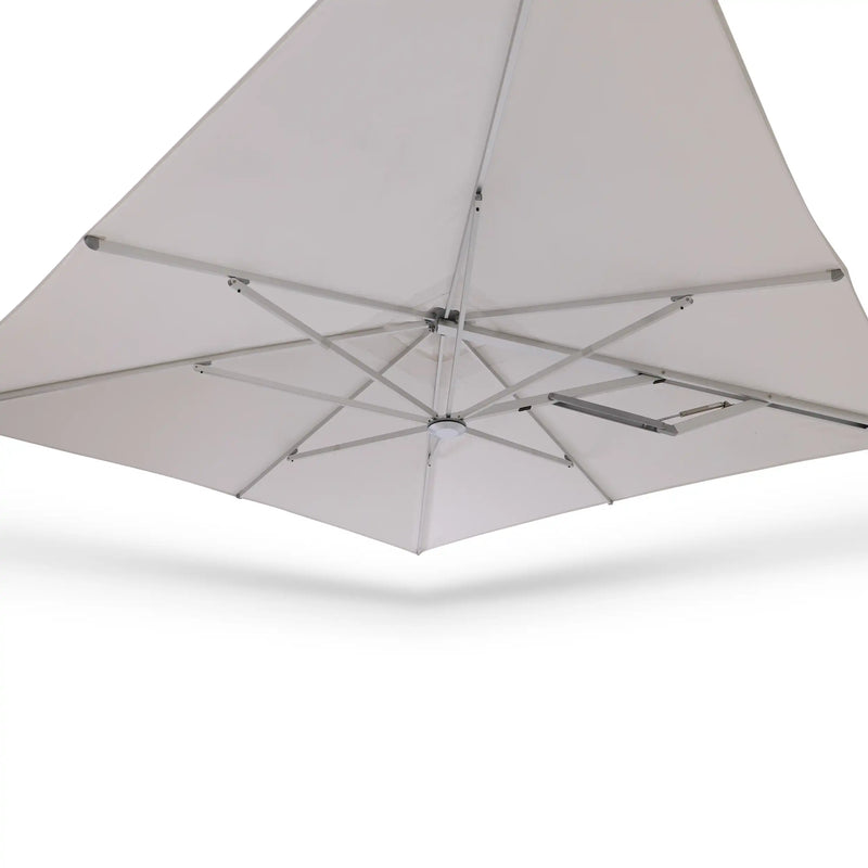 10' Dual Canopy Commercial Square Valencia Cantilever Umbrella Natural - The Great Escape