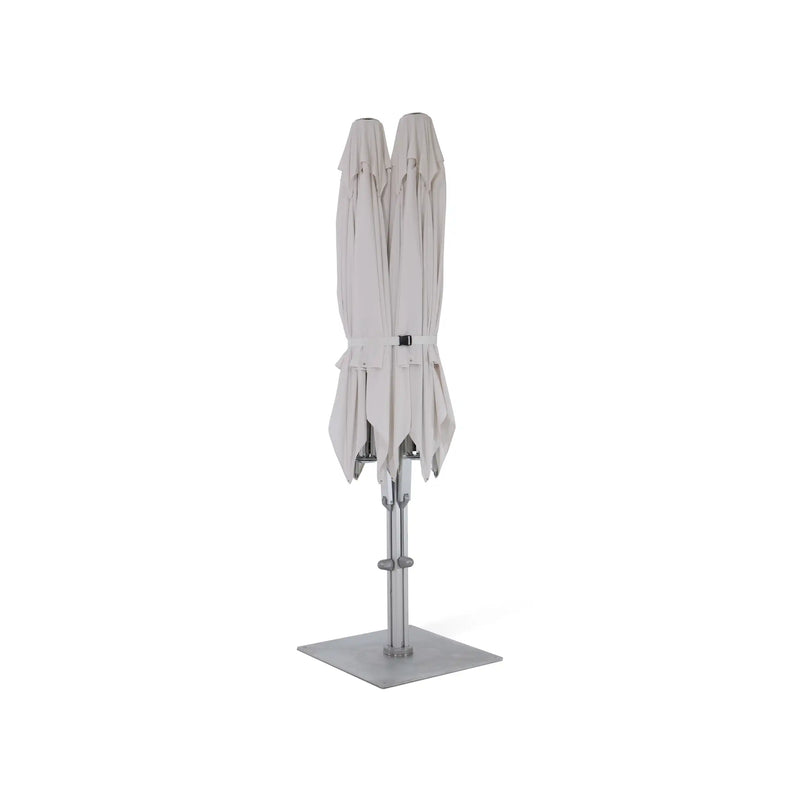 10' Dual Canopy Commercial Square Valencia Cantilever Umbrella Natural - The Great Escape