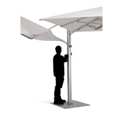 10' Dual Canopy Commercial Square Valencia Cantilever Umbrella Natural - The Great Escape