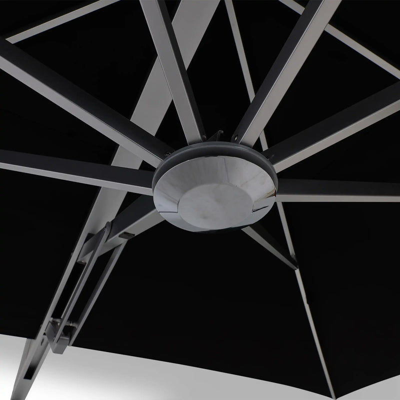 13' Square Commercial Valarium Cantilever Umbrella Black - The Great Escape