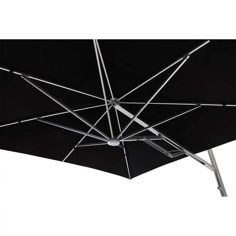 13' Square Commercial Valarium Cantilever Umbrella Black - The Great Escape