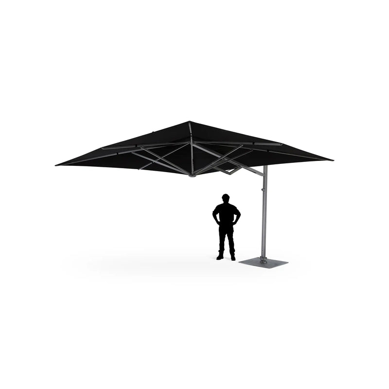 13' Square Commercial Valarium Cantilever Umbrella Black - The Great Escape