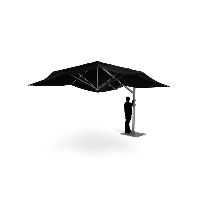 13' Square Commercial Valarium Cantilever Umbrella Black - The Great Escape