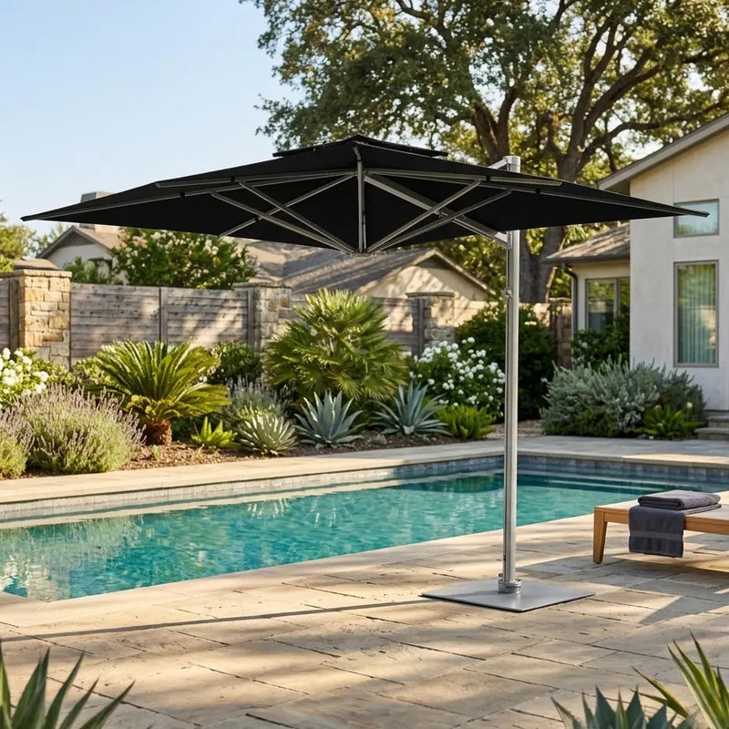 13 ft square patio umbrella SUPERJARE 13FT Outdoor with Base Included, Double Sided Pool Umbrellas with Fade Resistant Canopy, Large Table Umbrella for Deck, Market, Backyard The Shademaker Astral 13' Square Commercial Valarium Cantilever