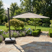 13' Designer Octagon AKZ+ Cantilever Umbrella - Trusted Fog Stripe - The Great Escape