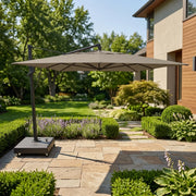 13' Classic Octagon AKZ Left-To-Right Tilt Cantilever Umbrella Charcoal - The Great Escape