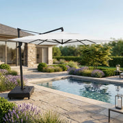 10'x13' Designer Rectangle AKZ+ Cantilever Umbrella Natural - The Great Escape