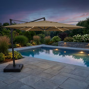 10'x13' Designer Rectangle AKZ+ Starlux Cantilever Umbrella Heather Beige - The Great Escape
