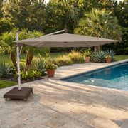 10'x13' Classic Rectangle AKZ Cantilever Umbrella - Champagne Linen - The Great Escape