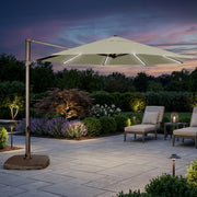11' Deluxe Octagon Starlight Infinite Tilt Cantilever Umbrella - Khaki - The Great Escape