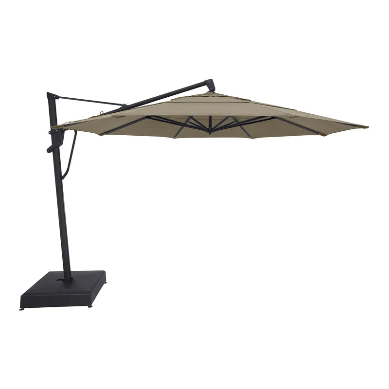 13' Designer Octagon AKZ+ Infinite Tilt Cantilever Umbrella - Cast Ash - The Great Escape