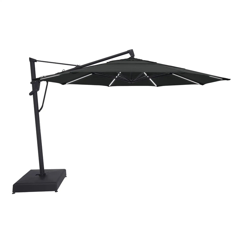 13' Designer Octagon AKZ+ Starlux Cantilever Umbrella - Black - The Great Escape