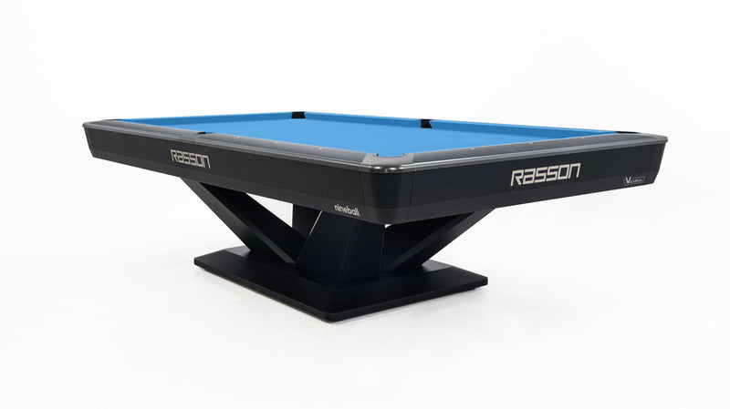 9' Victory III Billiard Table Wtih Drop Pockets - Black Fluorocarbon