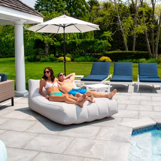 XL Chaise Cloud Oxford Fabric Lounge - The Great Escape