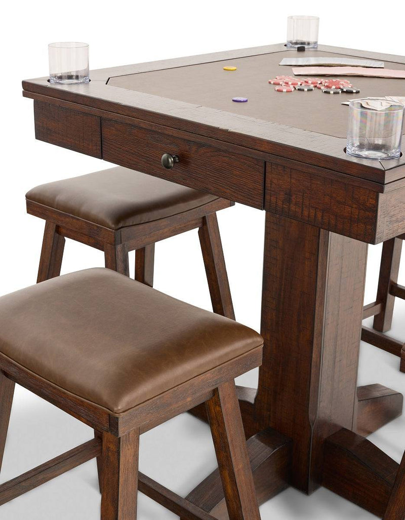 Cumberland 36"Sq Game Table w/ 4 Backless Stools - The Great Escape