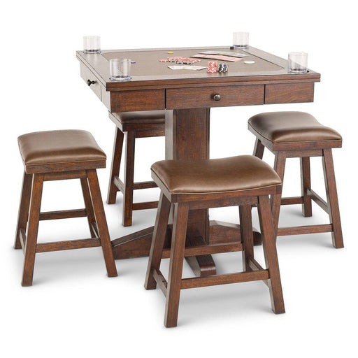 Cumberland 36"Sq Game Table w/ 4 Backless Stools - The Great Escape