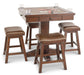 Cumberland 36"Sq Game Table w/ 4 Backless Stools - The Great Escape