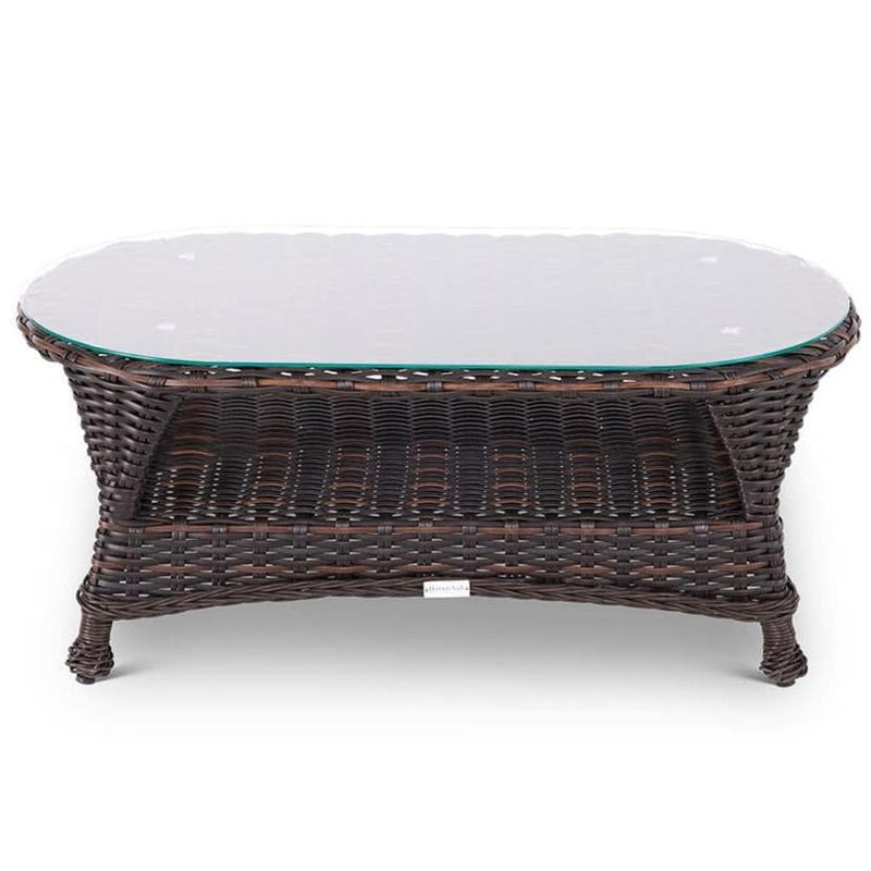 Glenview Roasted Pecan Coffee Table W/Glass - The Great Escape