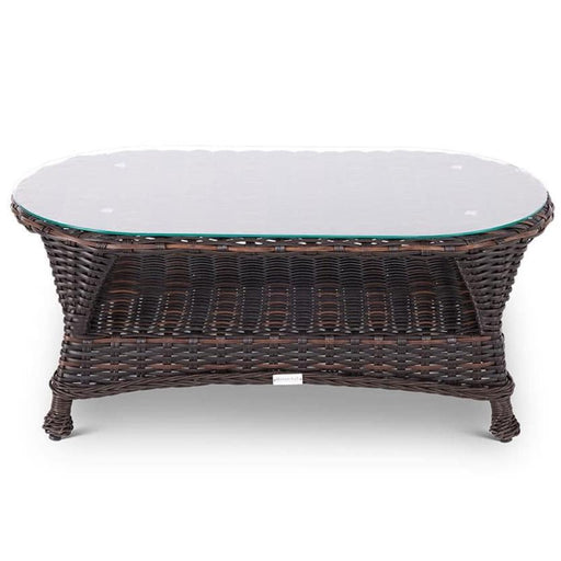 Glenview Roasted Pecan Coffee Table W/Glass - The Great Escape