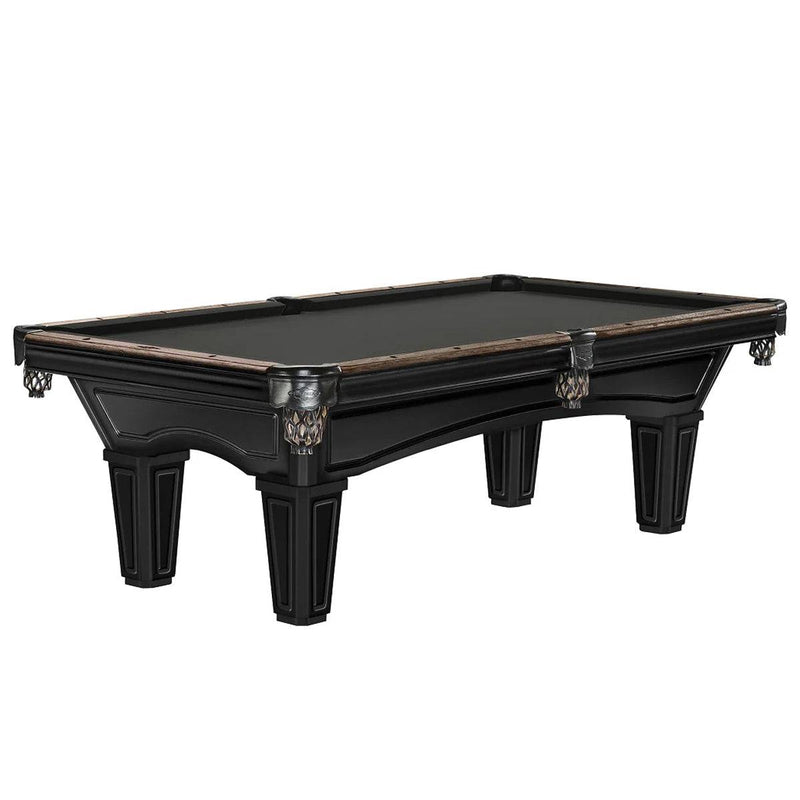 8' Brunswick Glenwood Pool Table Matte Black/Coffee - Tapered Leg - The Great Escape