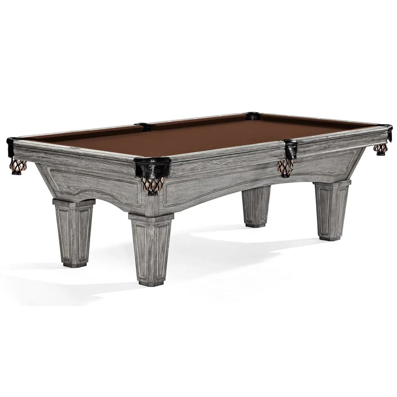 8' Brunswick Glenwood Pool Table Rustic Grey - Tapered Leg - The Great Escape