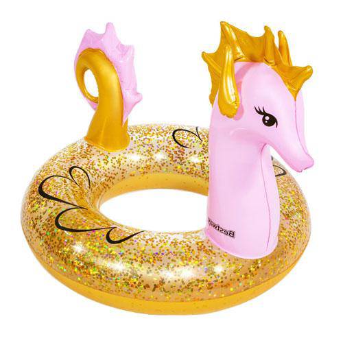 Inflatable Glitter Seahorse Ring - The Great Escape