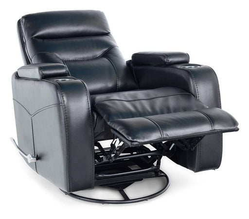 Jordyn Black Swivel Rocker Recliner - The Great Escape